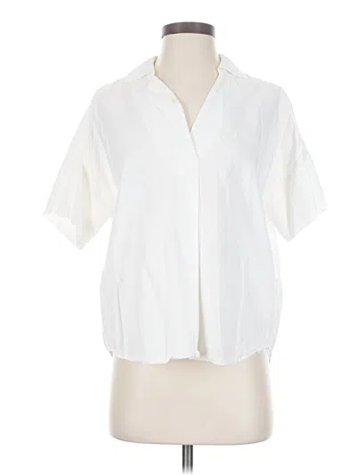 Pre-owned Madewell Short Sleeve Blouse In White