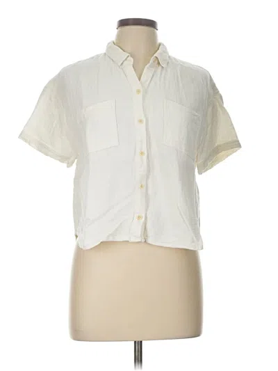 Pre-owned Madewell Short Sleeve Blouse In White