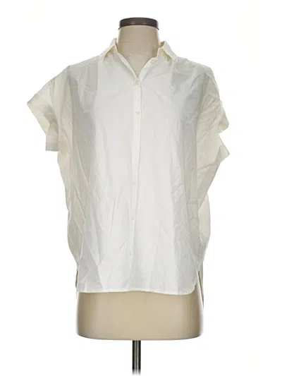 Pre-owned Madewell Short Sleeve Blouse In White