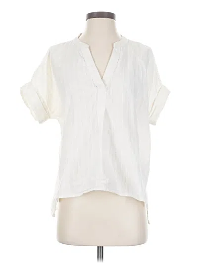 Pre-owned Madewell Short Sleeve Blouse In White