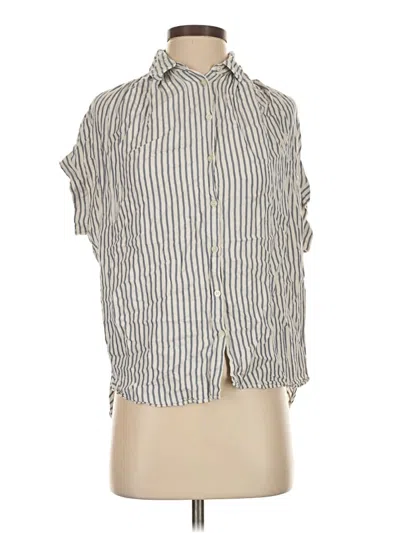 Pre-owned Madewell Short Sleeve Blouse In White