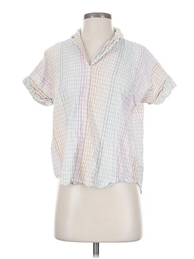 Pre-owned Madewell Short Sleeve Blouse In White