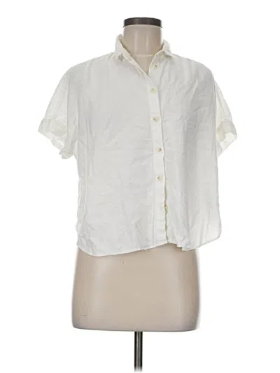 Pre-owned Madewell Short Sleeve Blouse In White