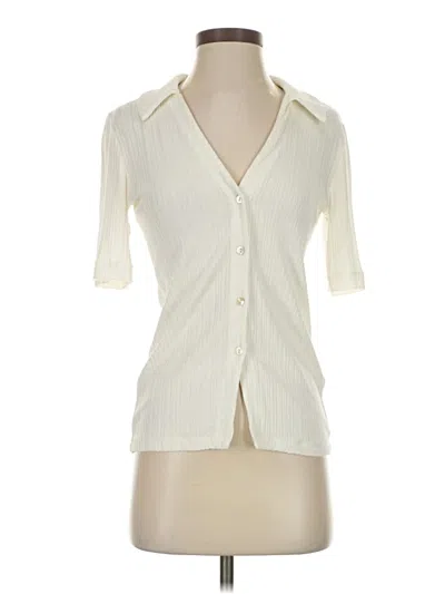 Pre-owned Madewell Short Sleeve Blouse In White