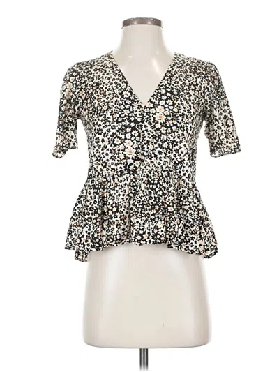 Pre-owned Madewell Short Sleeve Blouse In White