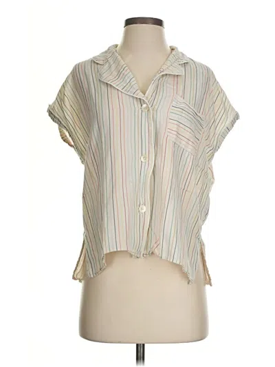 Pre-owned Madewell Short Sleeve Blouse In White
