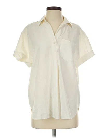 Pre-owned Madewell Short Sleeve Blouse In White