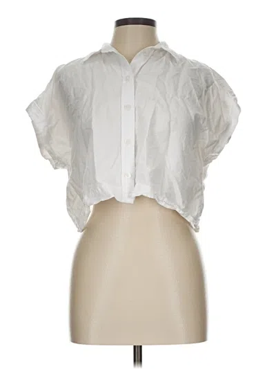 Pre-owned Madewell Short Sleeve Blouse In White