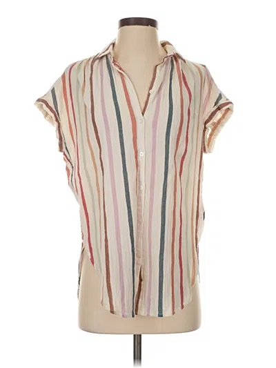 Pre-owned Madewell Short Sleeve Blouse In White