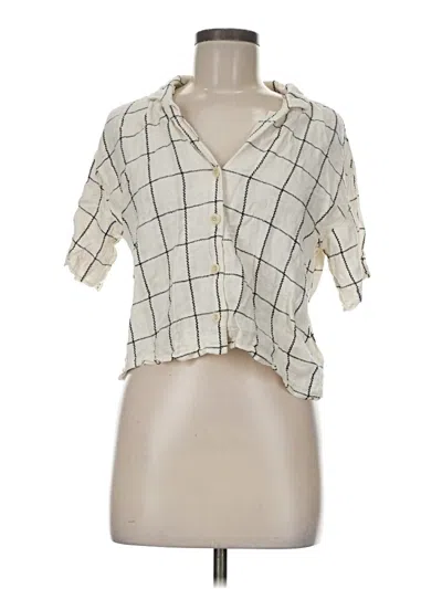 Pre-owned Madewell Short Sleeve Blouse In White