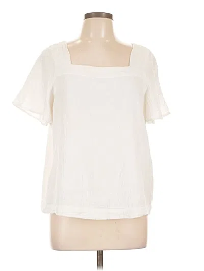 Pre-owned Madewell Short Sleeve Blouse In White