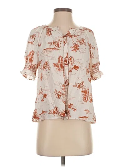 Pre-owned Madewell Short Sleeve Blouse In White