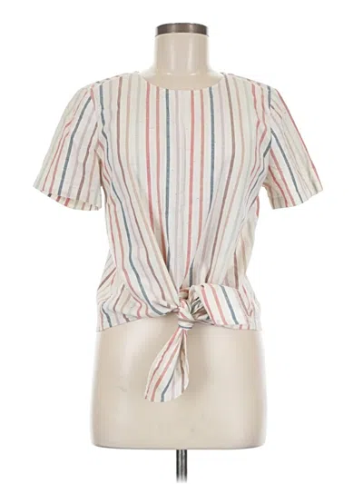 Pre-owned Madewell Short Sleeve Blouse In White
