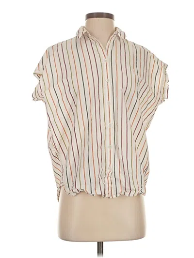 Pre-owned Madewell Short Sleeve Blouse In White