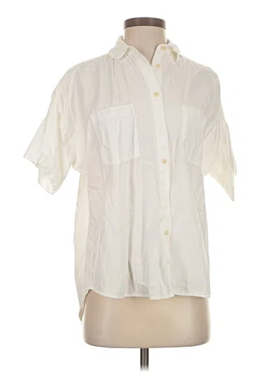 Pre-owned Madewell Short Sleeve Blouse In White