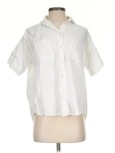 Pre-owned Madewell Short Sleeve Blouse In White