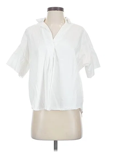 Pre-owned Madewell Short Sleeve Blouse In White