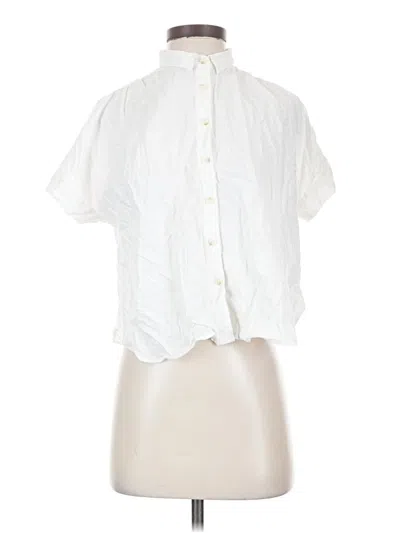 Pre-owned Madewell Short Sleeve Blouse In White