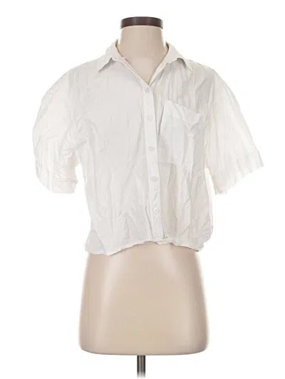 Pre-owned Madewell Short Sleeve Blouse In White