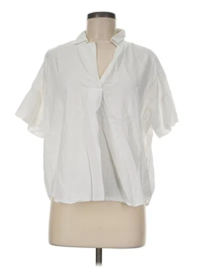 Pre-owned Madewell Short Sleeve Blouse In White