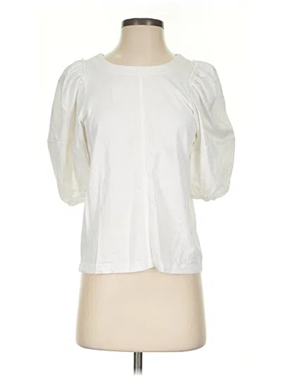 Pre-owned Madewell Short Sleeve Blouse In White