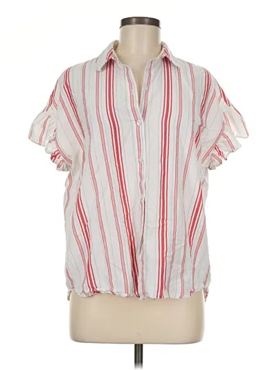 Pre-owned Madewell Short Sleeve Blouse In White