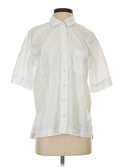 Pre-owned Madewell Short Sleeve Blouse In White