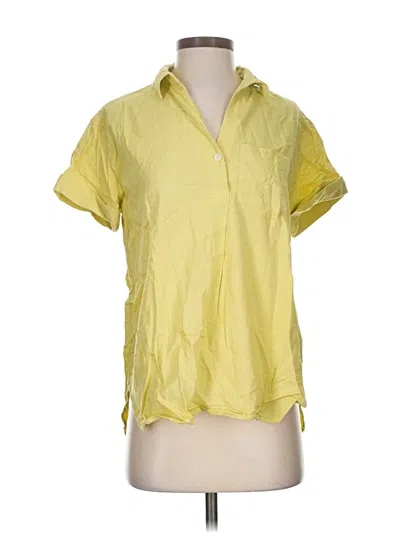 Pre-owned Madewell Short Sleeve Blouse In Yellow