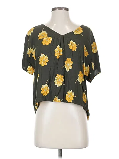 Pre-owned Madewell Short Sleeve Blouse In Yellow