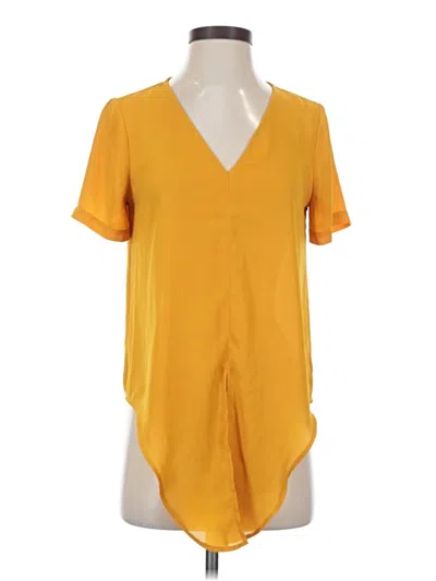 Pre-owned Madewell Short Sleeve Blouse In Yellow