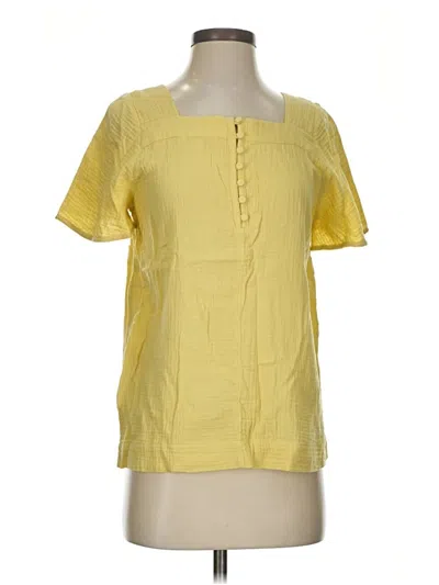 Pre-owned Madewell Short Sleeve Blouse In Yellow