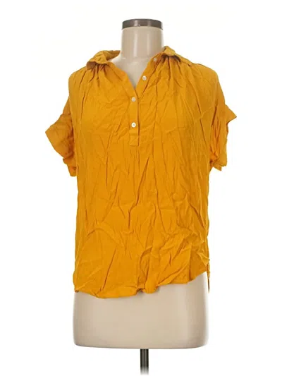Pre-owned Madewell Short Sleeve Blouse In Yellow