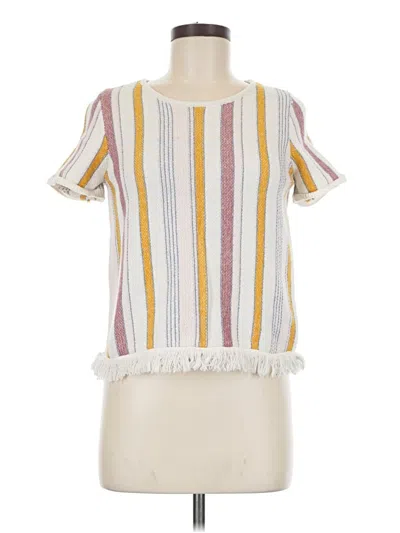 Pre-owned Madewell Short Sleeve Blouse In Yellow