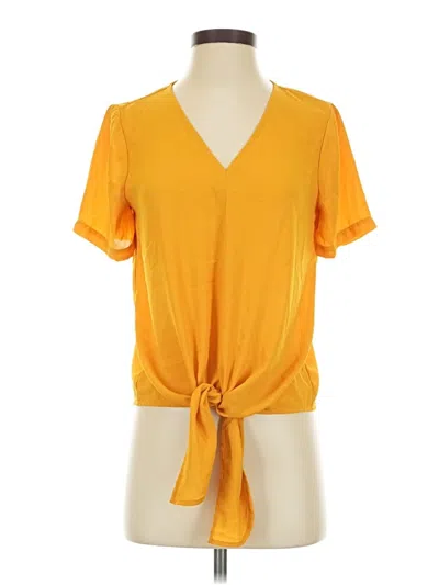 Pre-owned Madewell Short Sleeve Blouse In Yellow