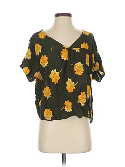 Pre-owned Madewell Short Sleeve Blouse In Yellow