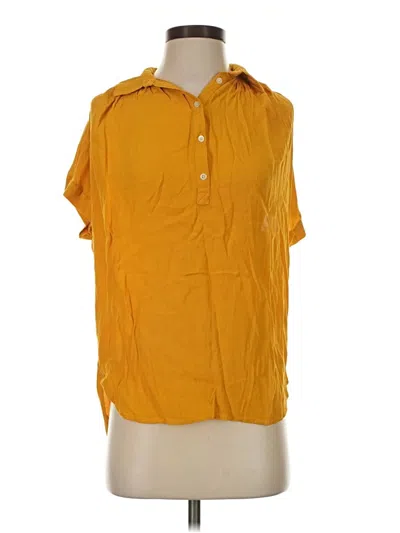 Pre-owned Madewell Short Sleeve Blouse In Yellow