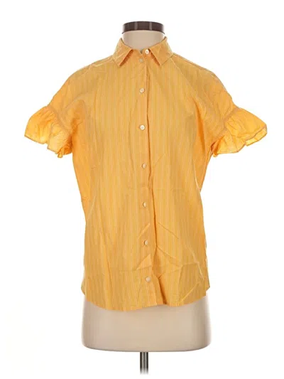Pre-owned Madewell Short Sleeve Blouse In Yellow