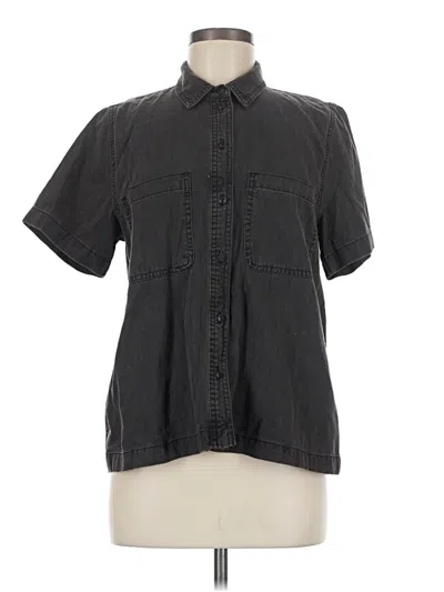 Madewell Short Sleeve Button Down Shirt In Black