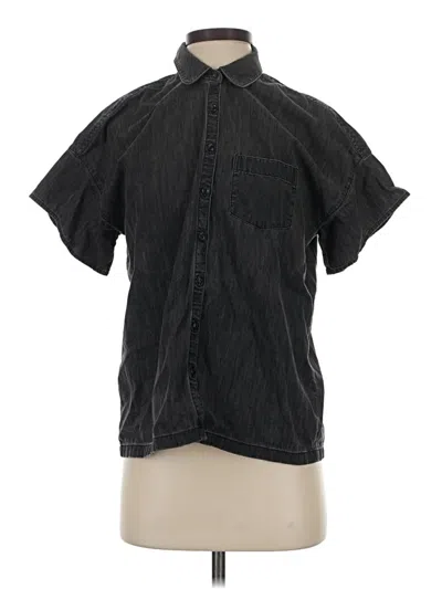 Pre-owned Madewell Short Sleeve Button Down Shirt In Black
