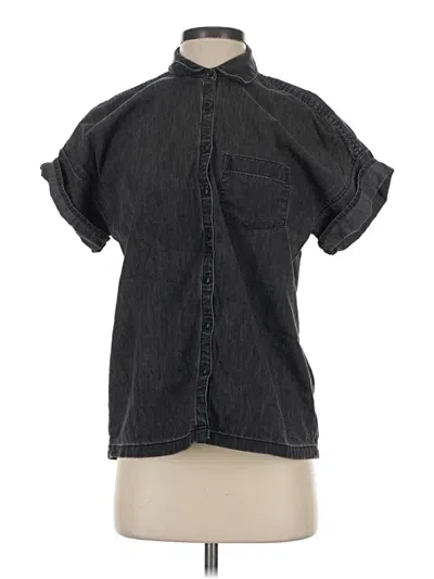 Pre-owned Madewell Short Sleeve Button Down Shirt In Black