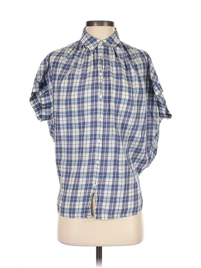 Pre-owned Madewell Short Sleeve Button Down Shirt In Blue