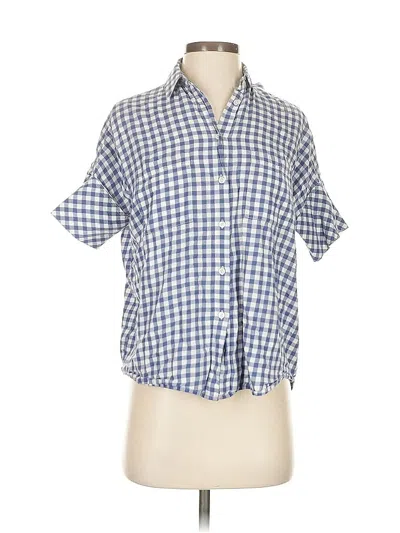 Pre-owned Madewell Short Sleeve Button Down Shirt In Blue