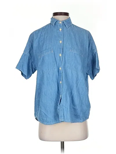 Pre-owned Madewell Short Sleeve Button Down Shirt In Blue