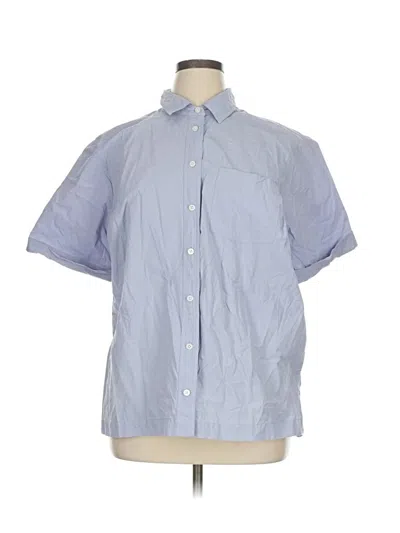 Pre-owned Madewell Short Sleeve Button Down Shirt In Blue