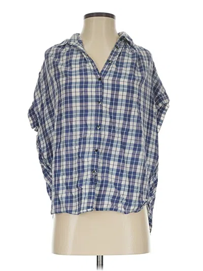 Pre-owned Madewell Short Sleeve Button Down Shirt In Blue