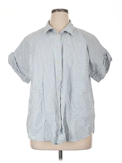 Pre-owned Madewell Short Sleeve Button Down Shirt In Blue