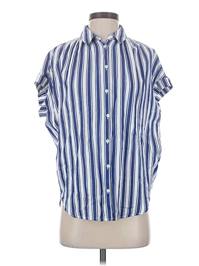 Pre-owned Madewell Short Sleeve Button Down Shirt In Blue