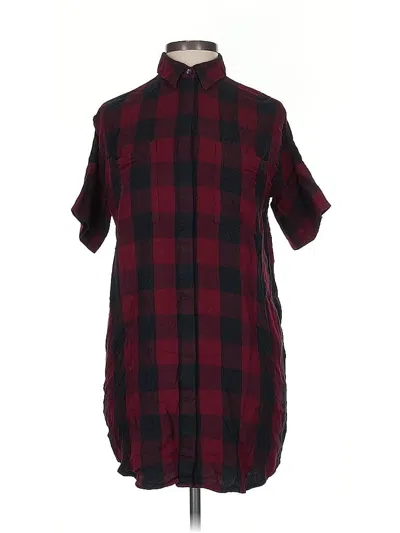 Pre-owned Madewell Short Sleeve Button Down Shirt In Burgundy