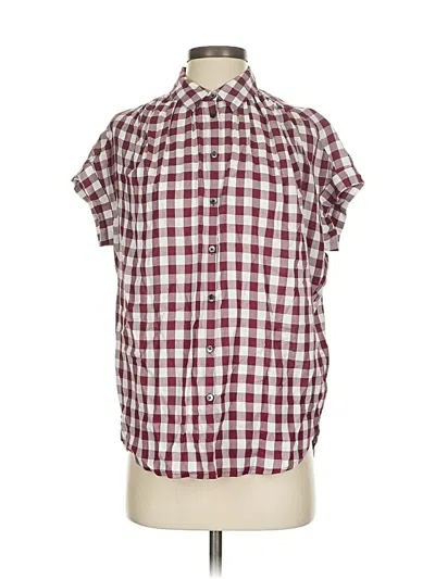 Pre-owned Madewell Short Sleeve Button Down Shirt In Burgundy