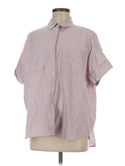 Pre-owned Madewell Short Sleeve Button Down Shirt In Gray